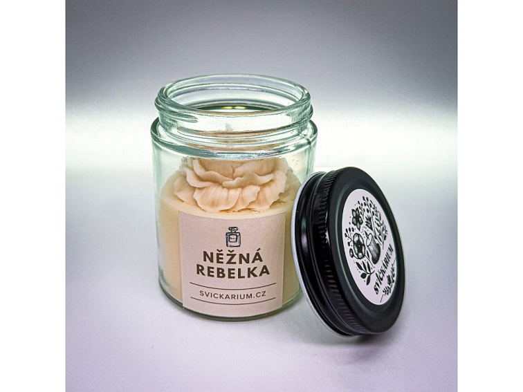 Vonná svíčka ve skle - NĚŽNÁ REBELKA (190g)