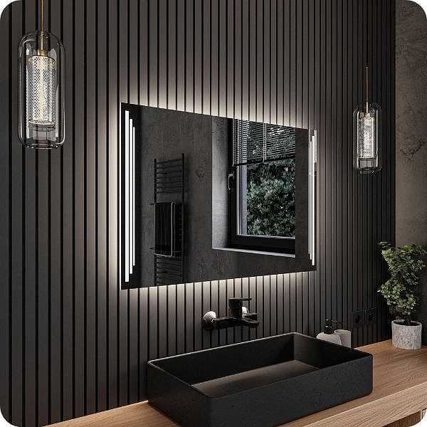 LED zrkadlo Art Deco Aumentato - Vertikálne