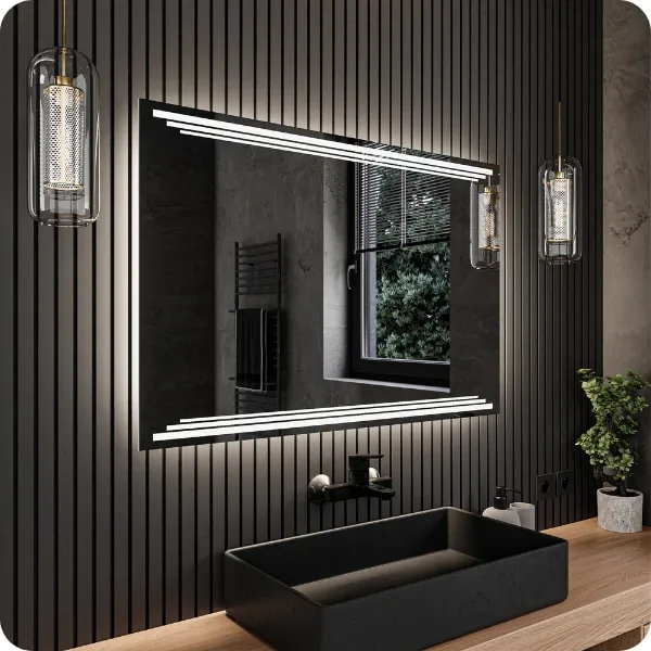 LED zrkadlo Art Deco Orizzonte - Horizontálne