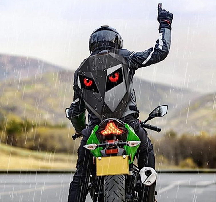 GB moto batoh s efektními displeji