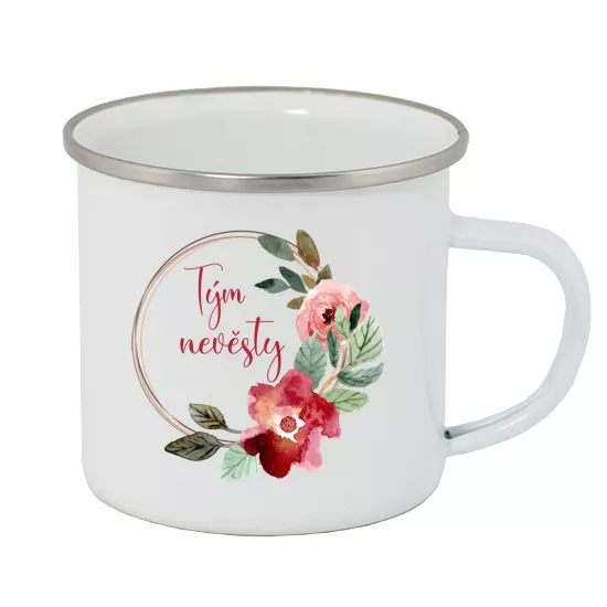 Bílý plecháček - Tým nevěsty akvarelový věneček