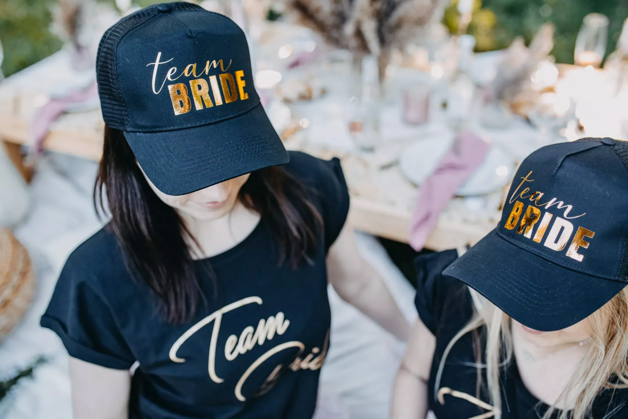 Černé tričko Team Bride- zlatý potisk