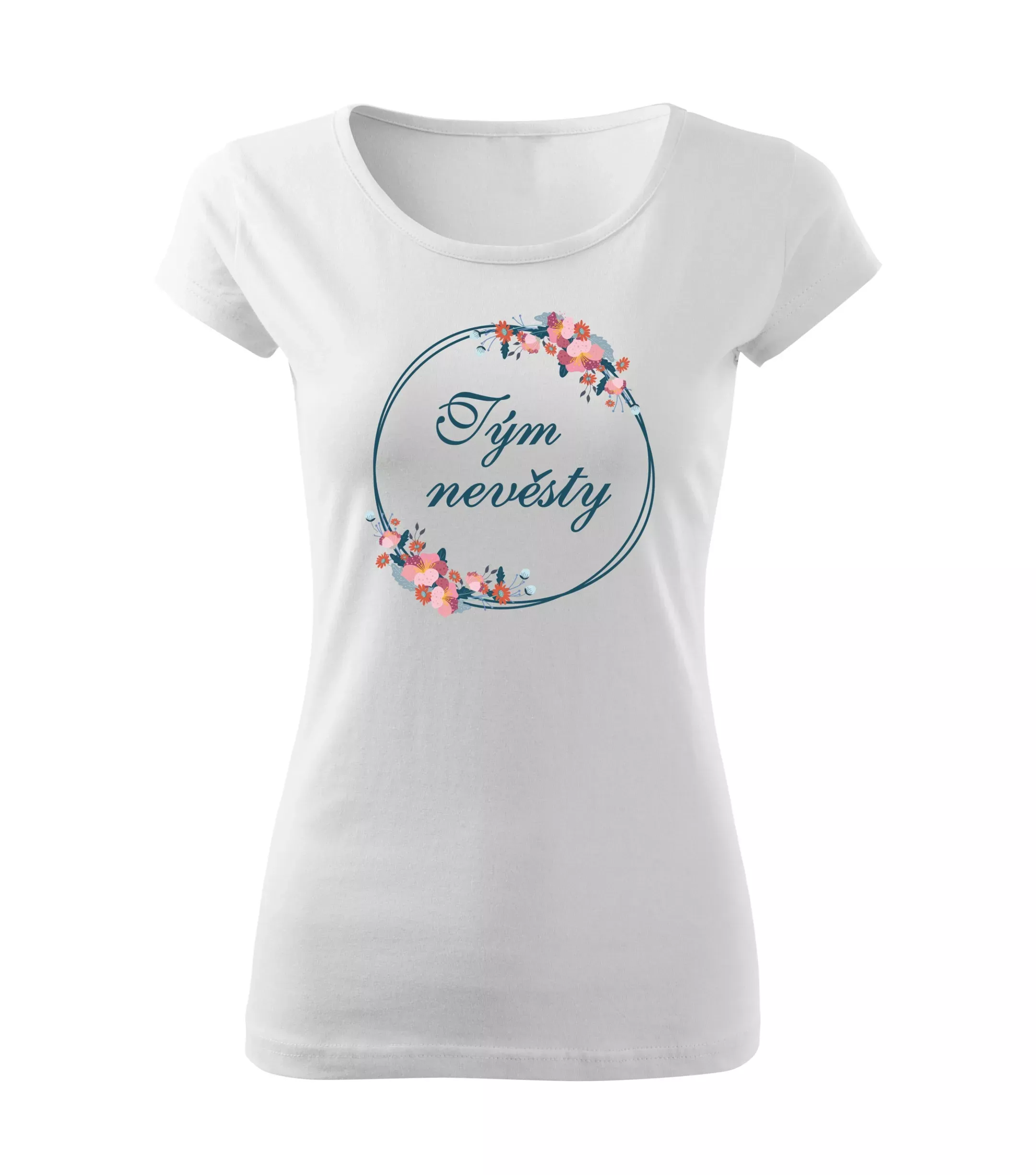 Květinové tričko modrý věneček - Tým nevěsty