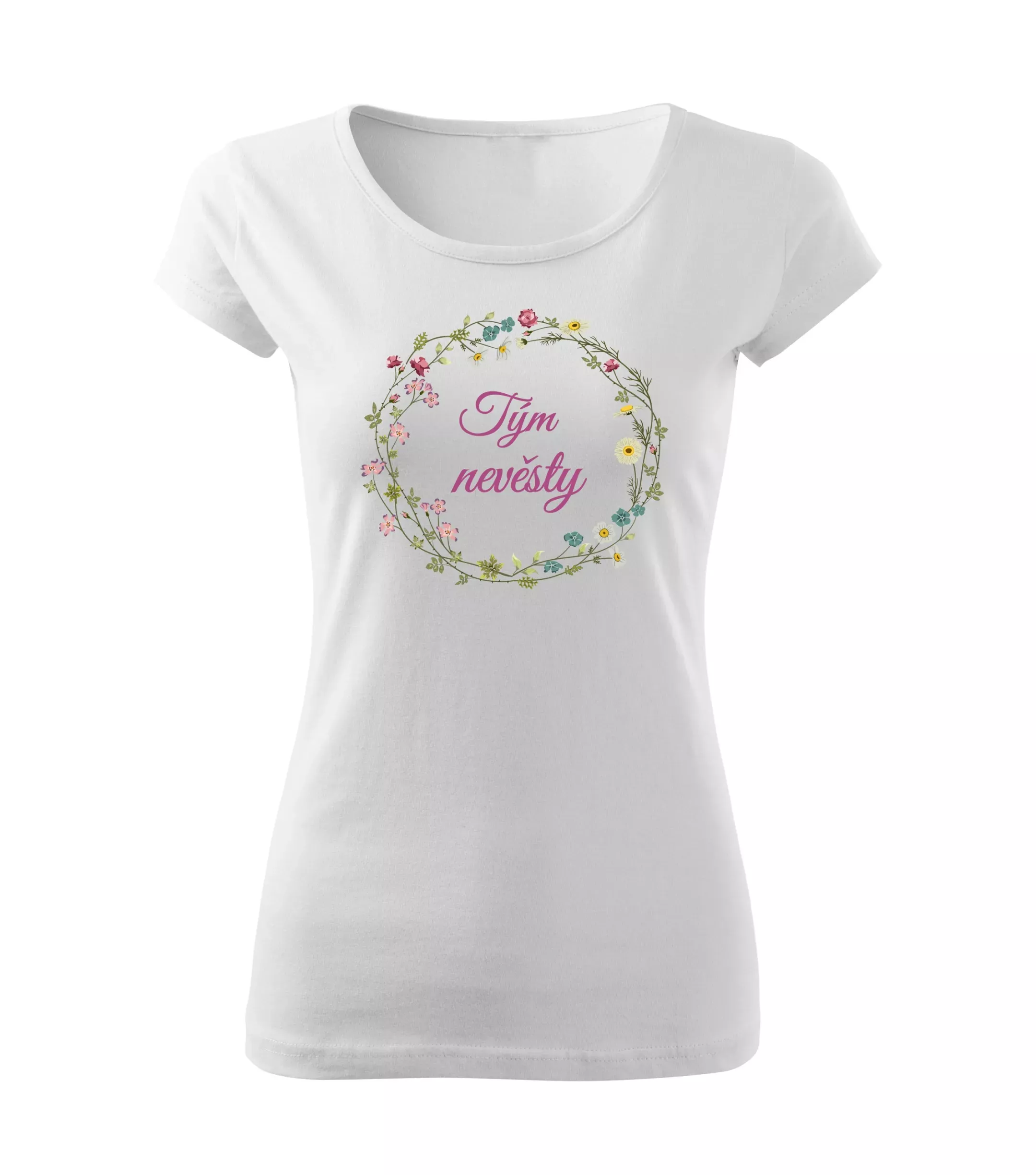 Květinové tričko luční kvítí - Tým nevěsty