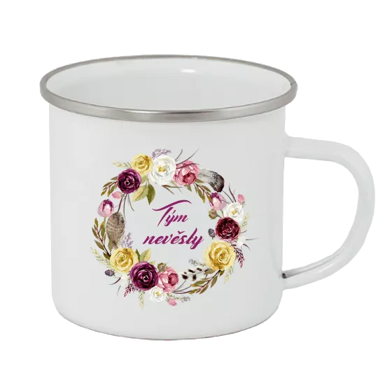 Bílý plecháček - Tým nevěsty boho věneček