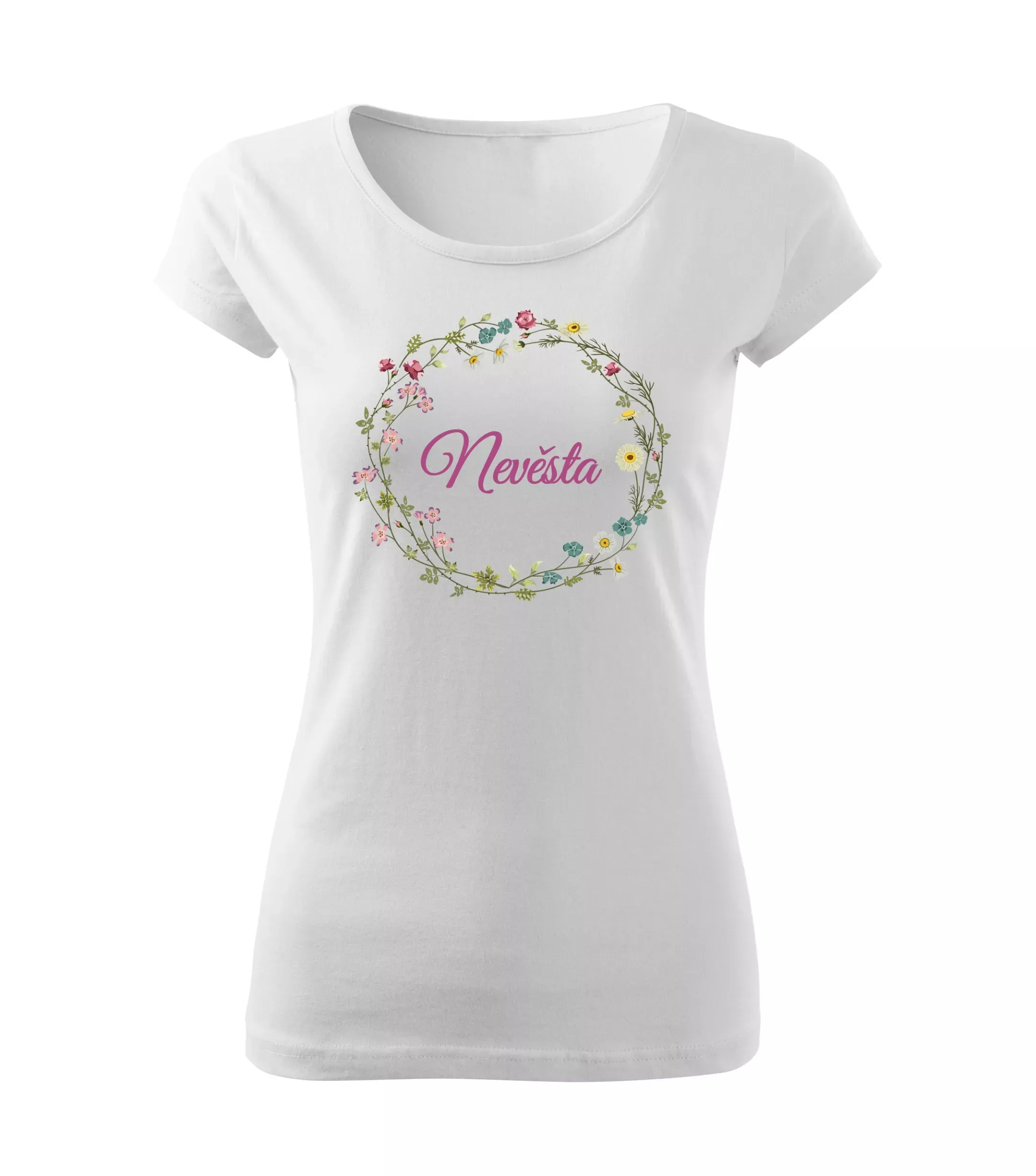 Květinové tričko luční kvítí - Nevěsta