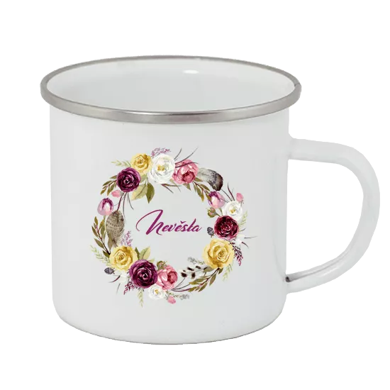 Bílý plecháček - Nevěsta boho věneček