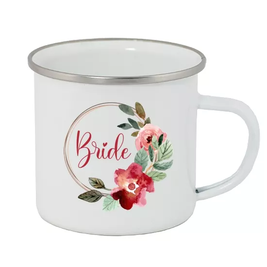 Bílý plecháček - Bride akvarelový věneček