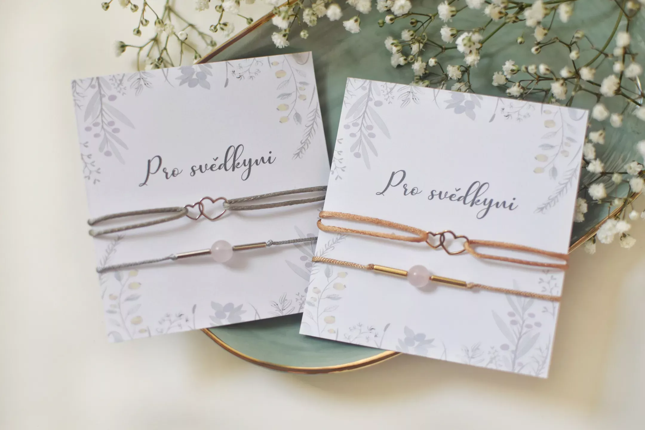 Náramkový set se srdíčky pro svědkyni