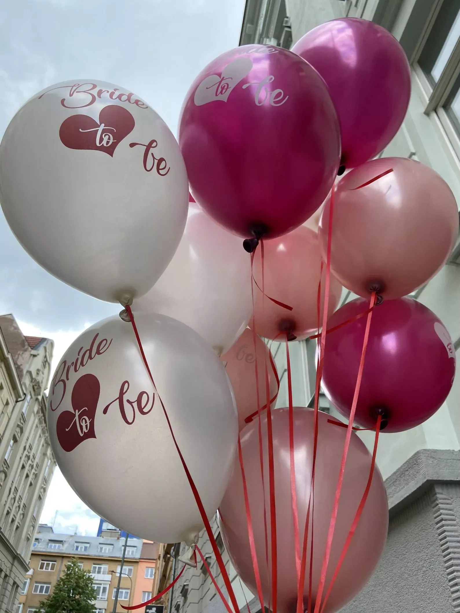 10 ks balónků Bride to be - rosegold