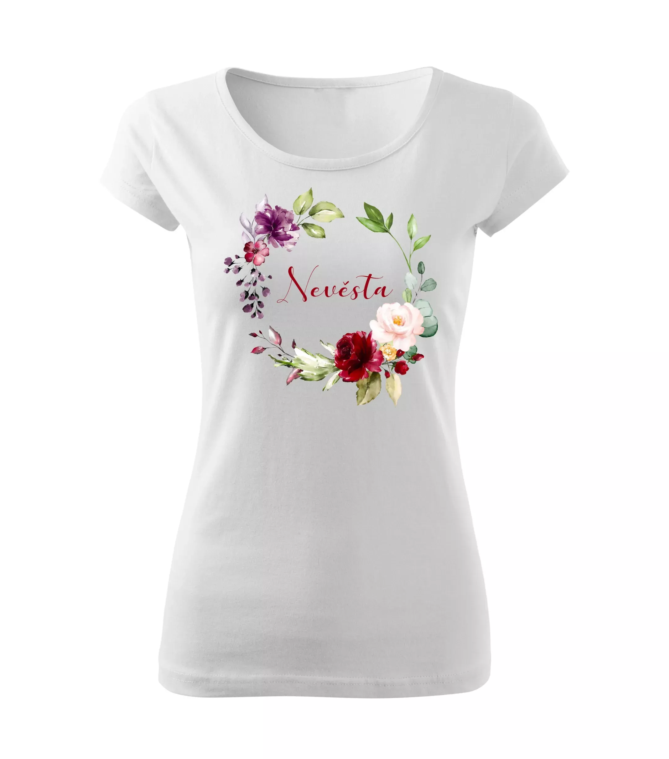 Květinové tričko růže - Nevěsta