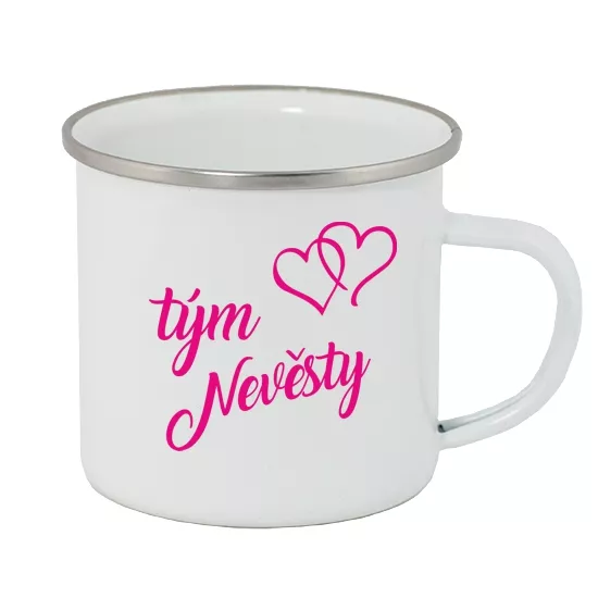 Bílý plecháček - Tým nevěsty se srdíčky