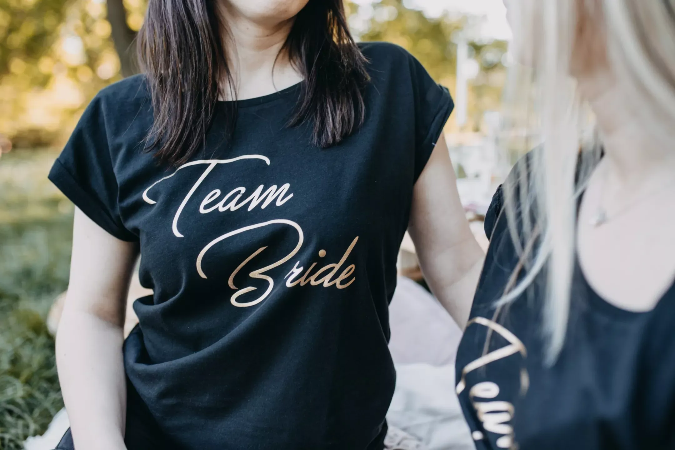 Černé tričko Team Bride- zlatý potisk