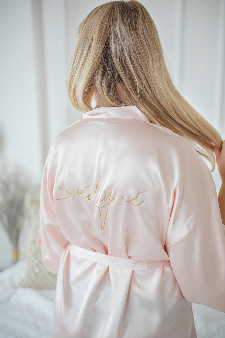 Svatební župan světle růžový - Svědkyně