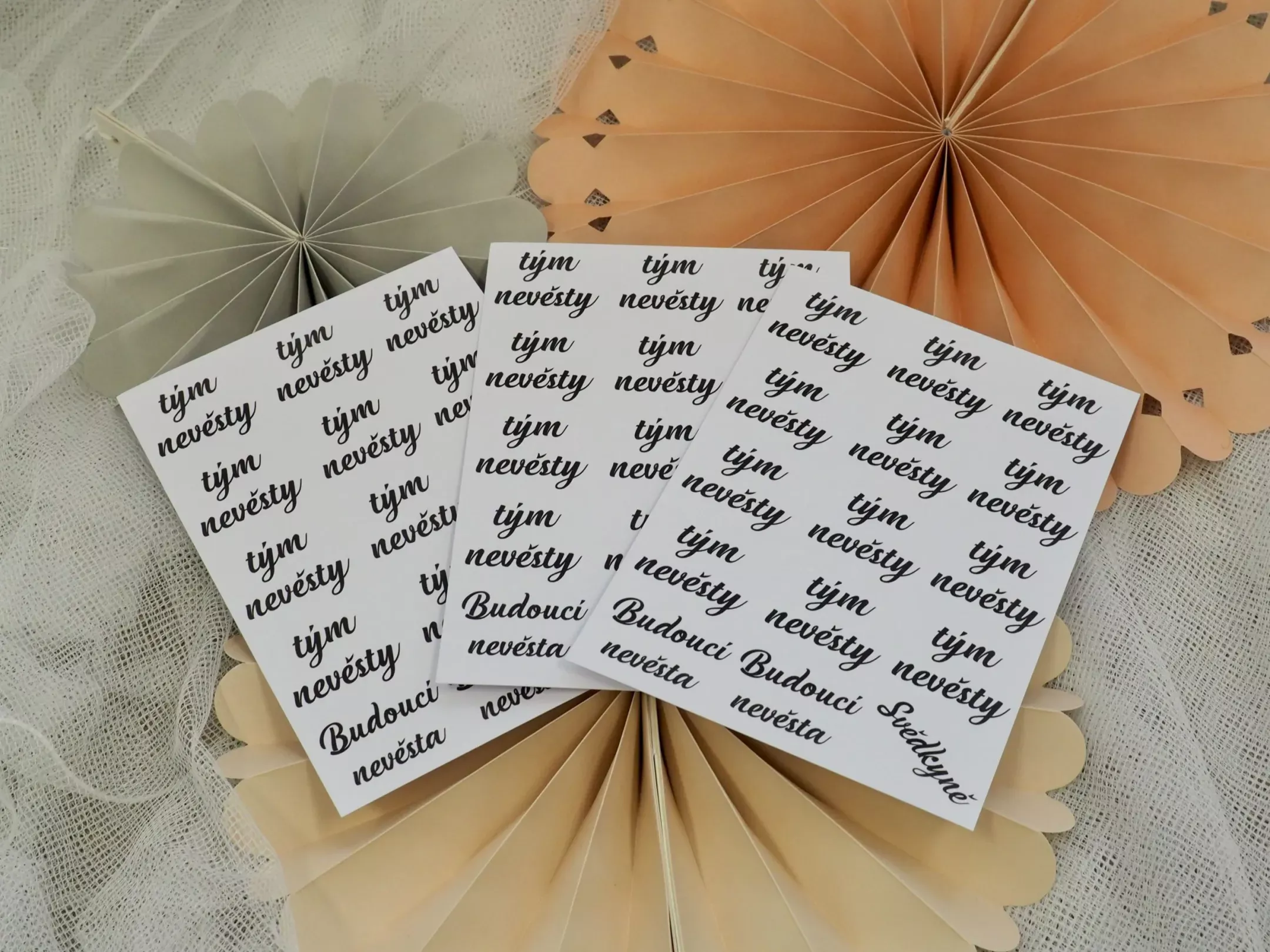 Černobílé tetování Nevěsta + tým nevěsty