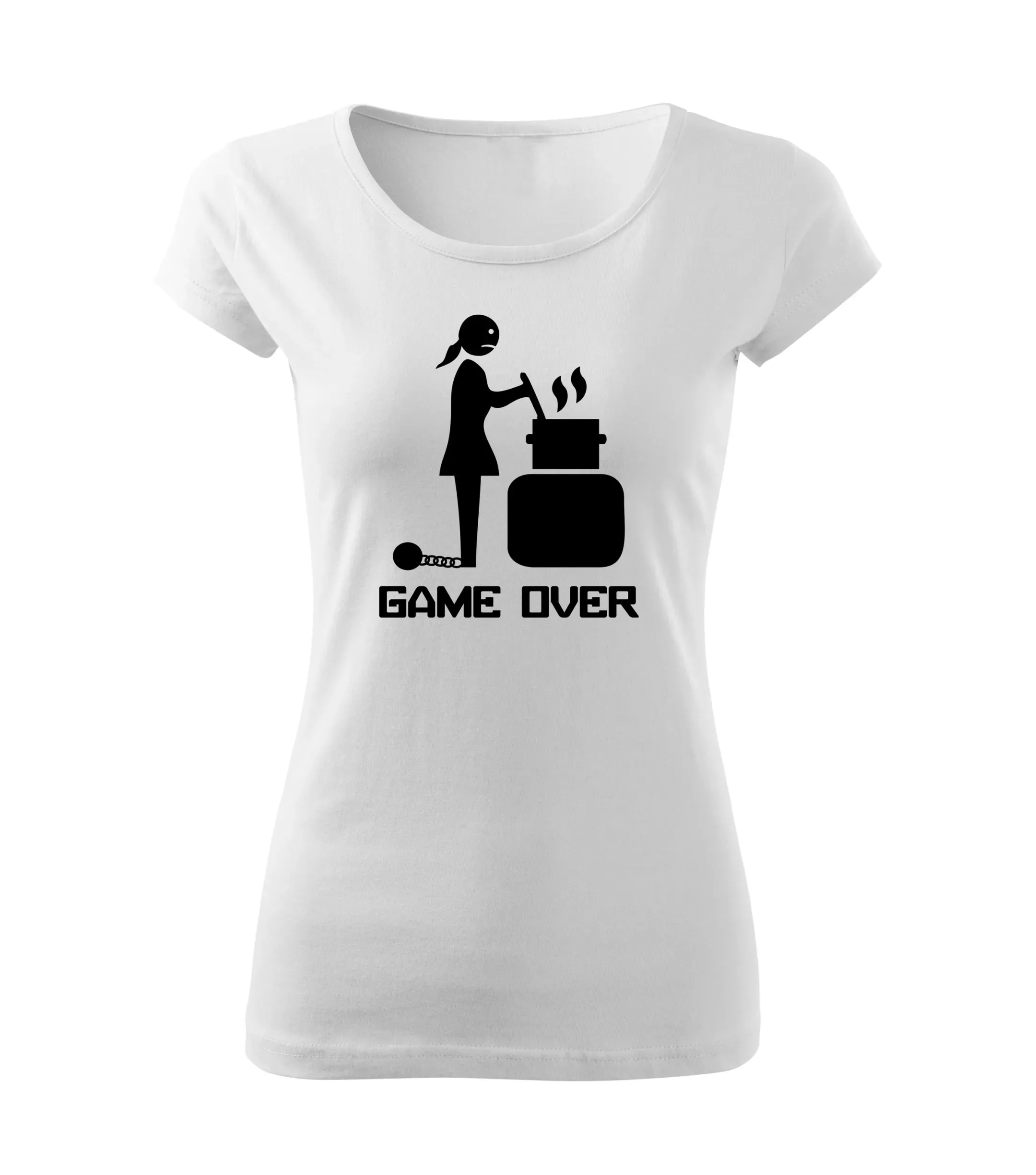 Dámské tričko Game over bílé