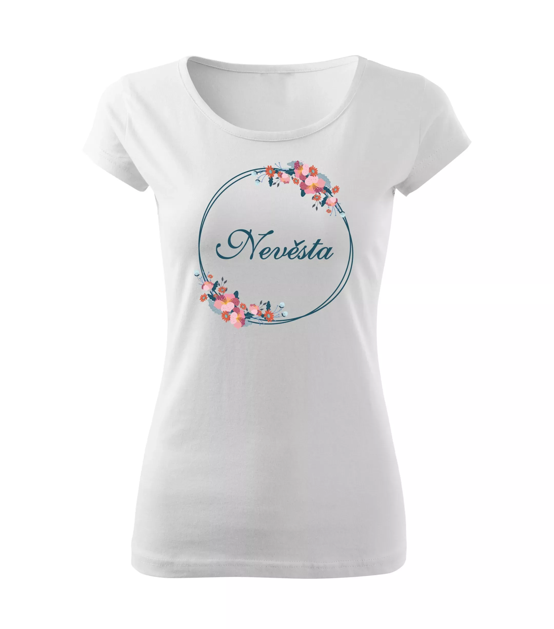 Květinové tričko modrý věneček - Nevěsta