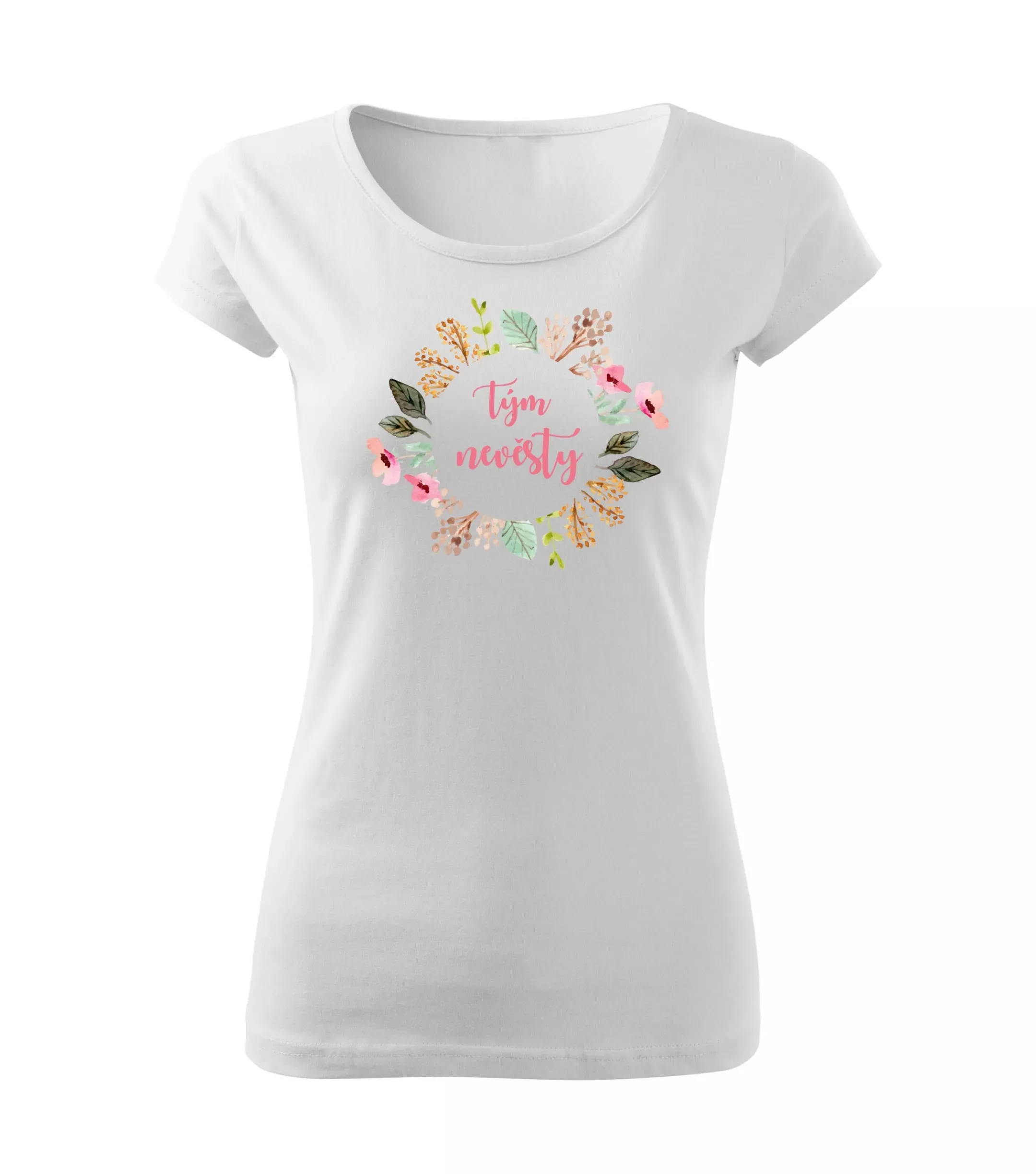 Květinové tričko jemný věneček - Tým nevěsty
