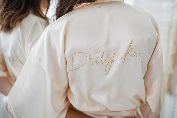 Svatební župan krémový - Družička