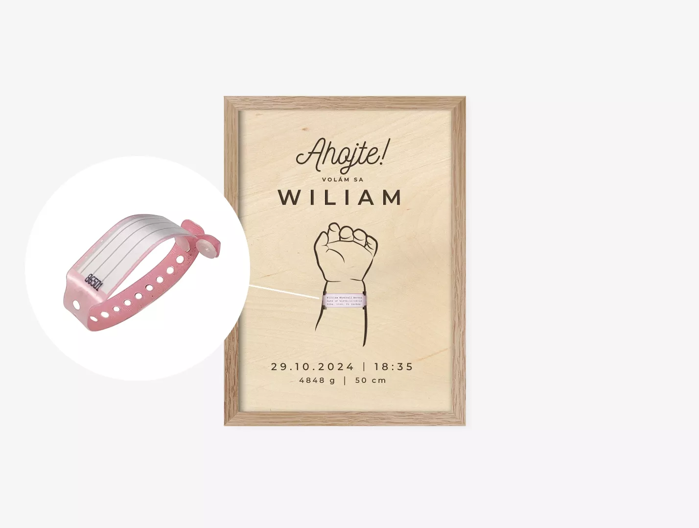 Obraz na náramok novorodenca Ruky