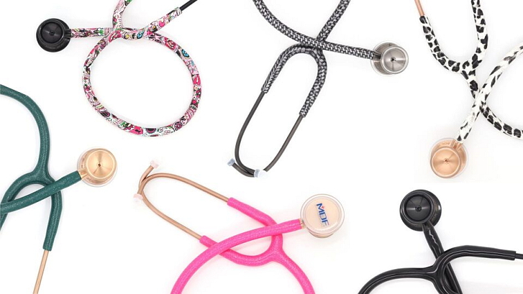 MDF Cardiology Titanium - Green Glitter Rose Gold