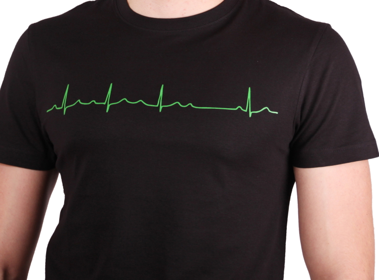 EKG tričko pánské černé - AV blok
