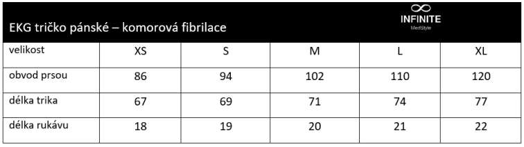 EKG tričko pánské bílé - komorová fibrilace