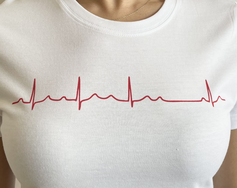 EKG tričko dámské bílé - AV blok