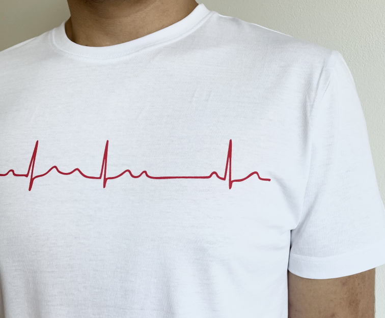 EKG tričko pánské bílé - AV blok