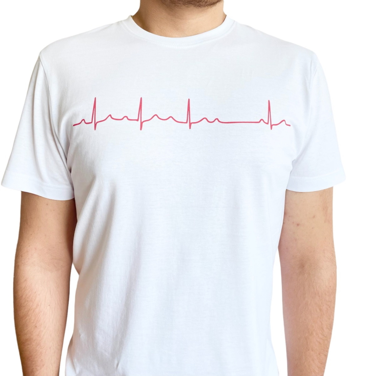 EKG tričko pánské bílé - AV blok
