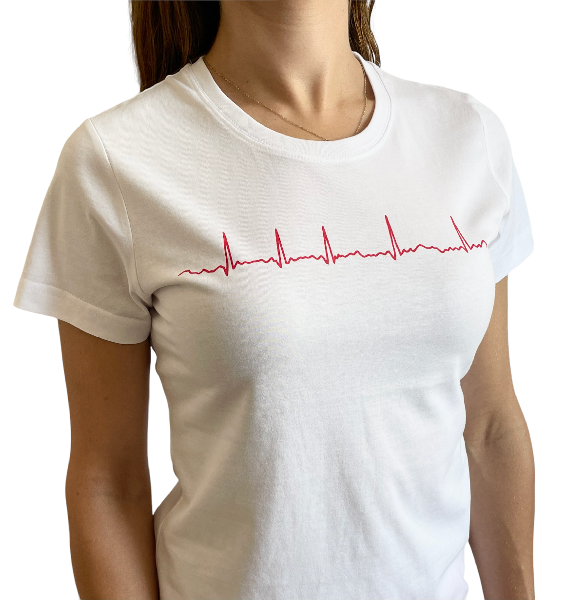 EKG tričko dámské bílé - fibrilace síní