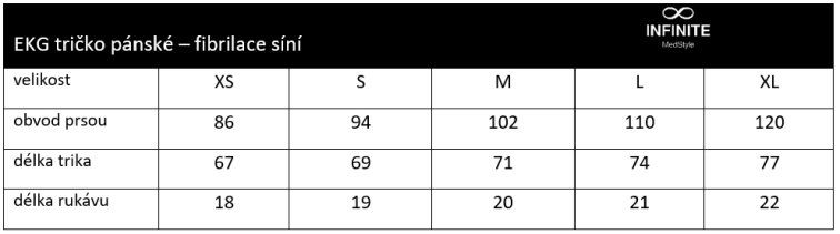 EKG tričko pánské černé - fibrilace síní