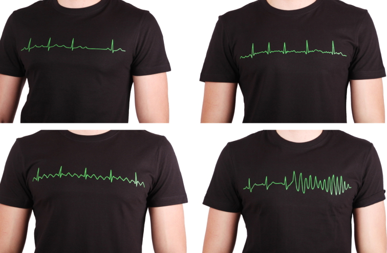 EKG tričko pánské černé - flutter síní