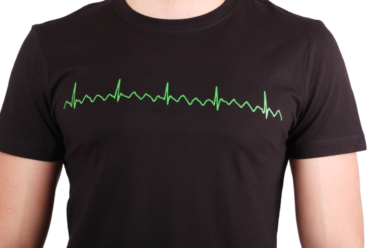 EKG tričko pánské černé - flutter síní