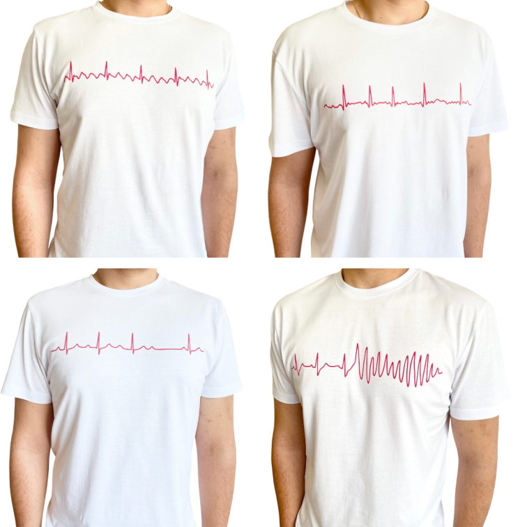 EKG tričko pánské bílé - flutter síní