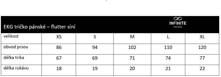 EKG tričko pánské bílé - flutter síní