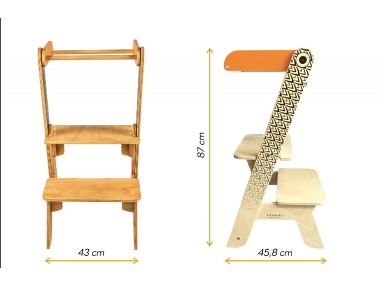 Učící věž pro děti Kidhelper bílá peříčka