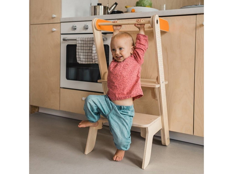 Učící věž pro děti Kidhelper bílá peříčka