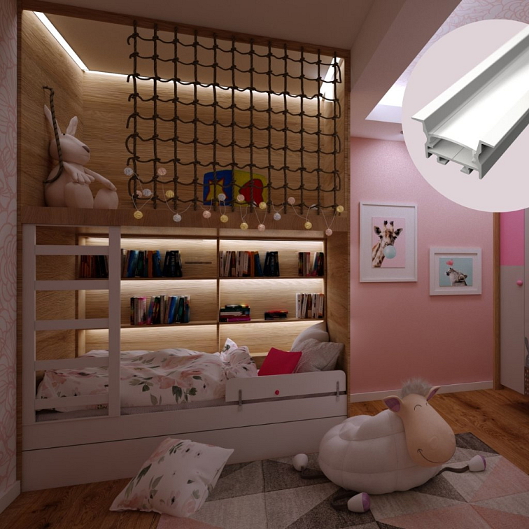 LED lišta zapustená R16 biela