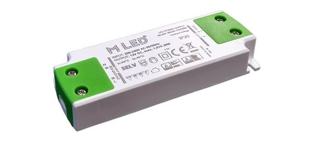 LED napájací zdroj 20W, 12V - nábytkový