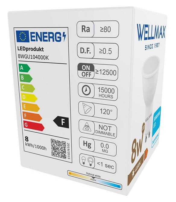 LED žiarovka Wellmax GU10 8W neutrálna biela