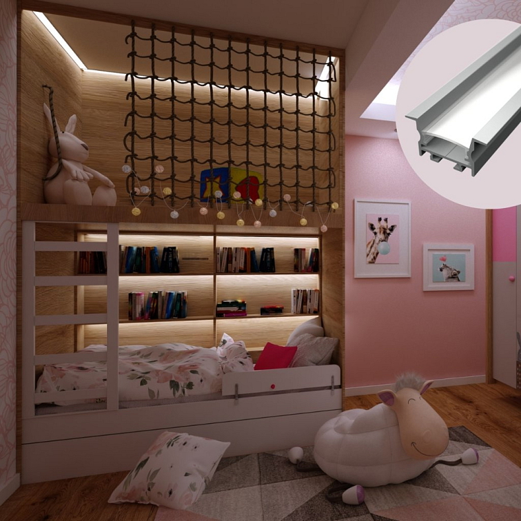 LED lišta zapustená R16 strieborná