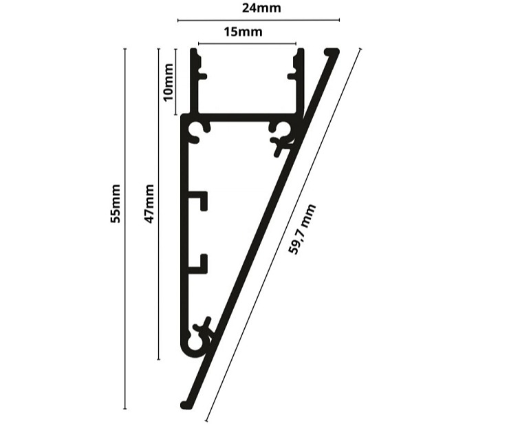 LED lišta povrchová - WALL strieborná