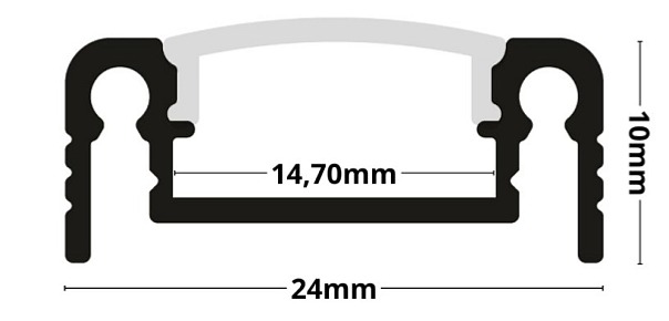 LED lišta povrchová S13 stříbrná