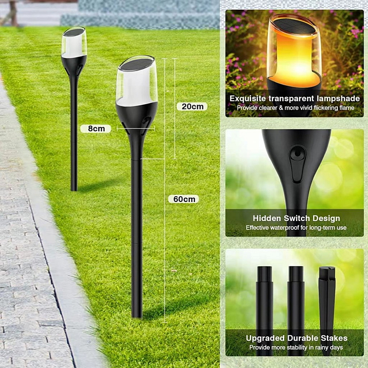 LED solárna lampa - Imitácia plameňa