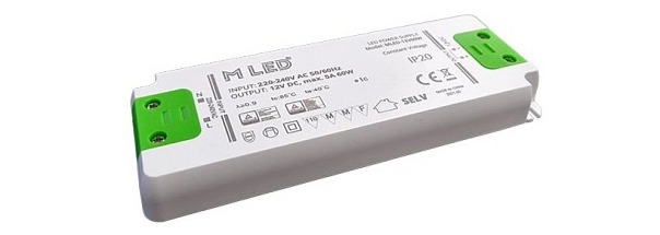 LED napájací zdroj 60W, 12V - nábytkový