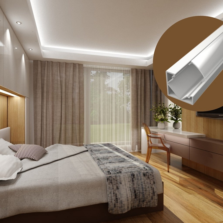 LED lišta ROHOVÁ SIMPLE - biela