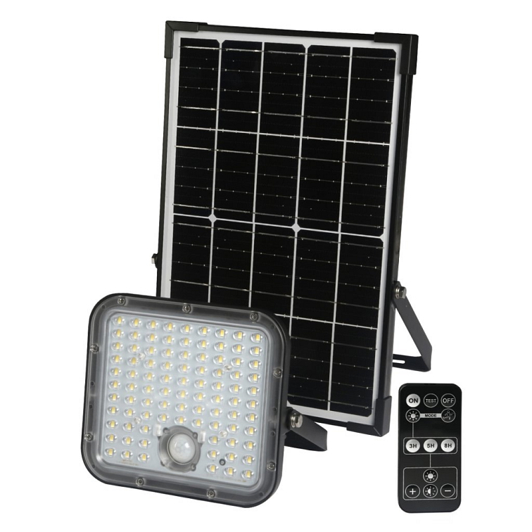 LED reflektor 4800lm so solárnym panelom + diaľkové ovládanie