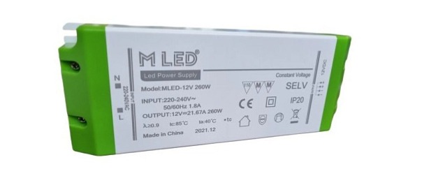 LED napájací zdroj 260W, 12V - nábytkový