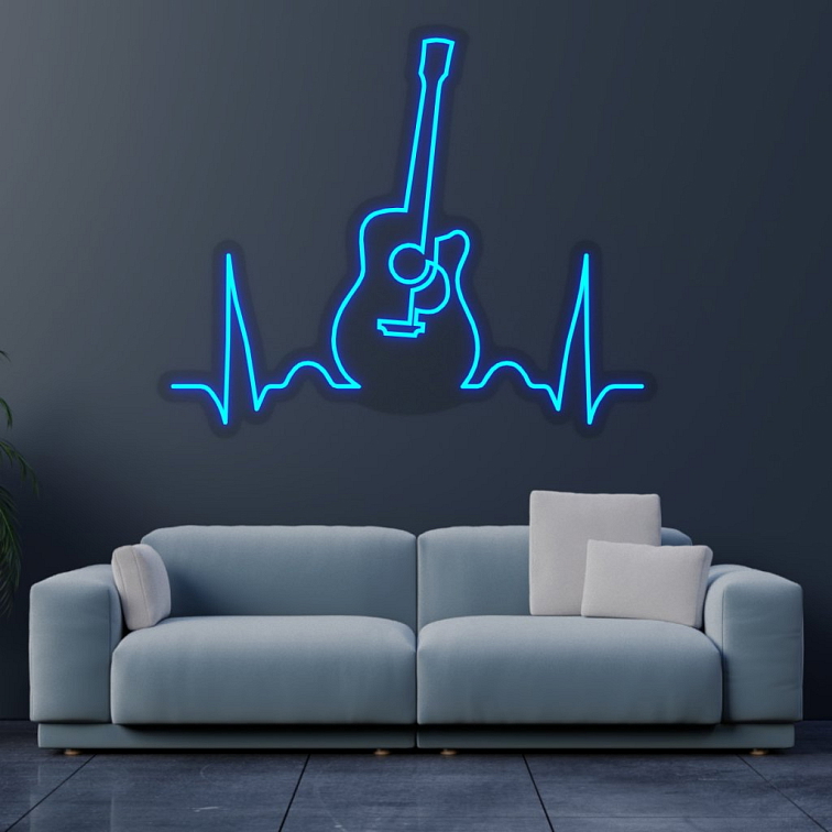 LED neon - Gitara EKG 100x82cm